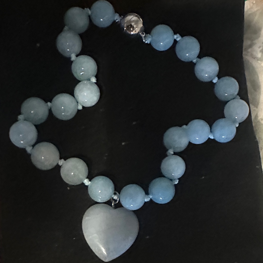 Azure Heart Beaded Necklace